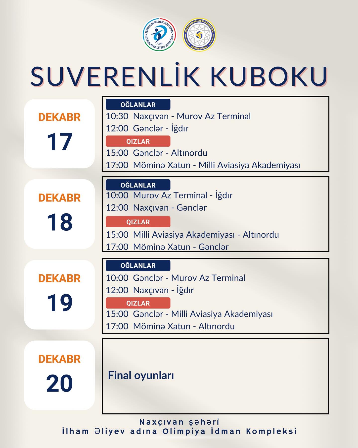 Yeniyetmələr arasında “Suverenlik kuboku” keçiriləcək
                                  
